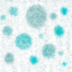 turquoise circles of different sizes, space. abstract pencil background