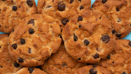 close-up of chocolate chip cookies