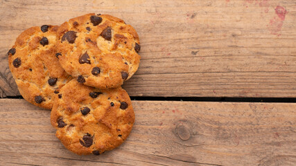 top view of chocolate chip cookies
