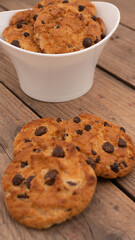 close-up of chocolate chip cookies