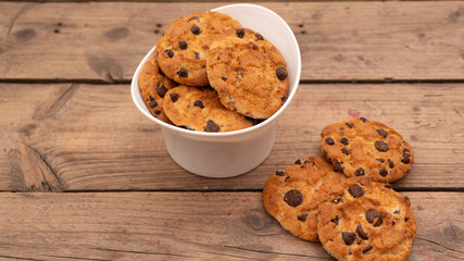 top view of chocolate chip cookies