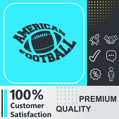 American football logo icon. Social media sign. Vector illustration