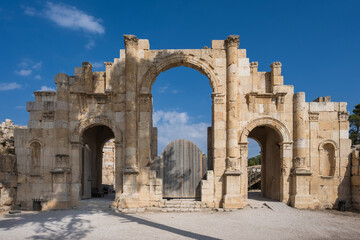 Gerasa South Gate, the Entrance to the Ancient Roman City in Jerash, Jordan