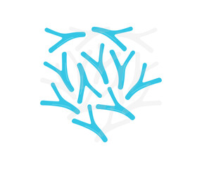 Bacteria Bifidobacterium,  gram-positive anaerobic rod-shaped bacteria which are part of normal flora of human intestine logo design. Probiotic, Microbiology science and medicine vector design and ill