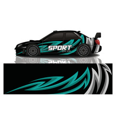 Fototapeta premium Car decal wrap design vector