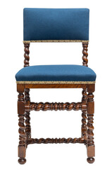 Fototapeta premium Vintage baroque style ,antique mahogany Chair with red fabric isolated on white background