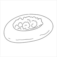 cheesecake. Bun with cheese. Butter pastry. Confectionery. Bun for breakfast. Bakery. Vector illustration on a white background.