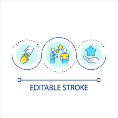 Provide assistance loop concept icon. Motivation mentoring. Coaching service. Psychological support abstract idea thin line illustration. Isolated outline drawing. Editable stroke. Arial font used