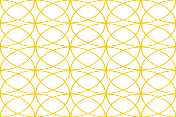 seamless pattern of circular lines in oriental style. Abstract vector background of bright yellow geometric lines forming a pattern