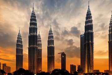 Fototapeta na wymiar Petronas Twin Towers at Kuala Lumpur, Malaysia.