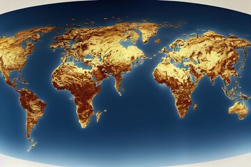High resolution world map and landforms