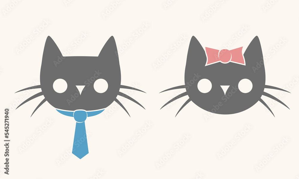 Sticker flat cat illustration