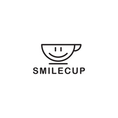 Smile cup coffee line art clipart design vector