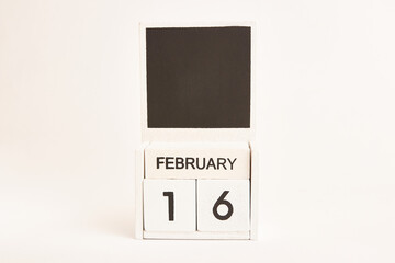 Calendar with the date February 16 and a place for designers. Illustration for an event of a certain date.