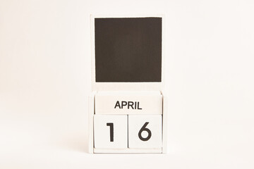 Calendar with the date April 16 and a place for designers. Illustration for an event of a certain date.