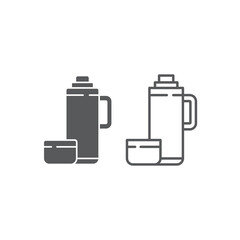 Thermo Icon, Thermos Bottle Icon, Vacuum Flask Icon Vector Illustration Eps10