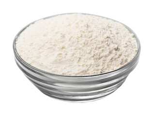 Glass bowl of White wheat flour