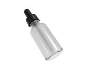Blank cosmetic dropper bottle with transparent background. 3d render.
