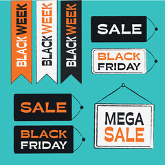 black friday stickers and signs