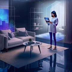 augmented reality, furniture, mixed reality, room, chair, table, architecture, 