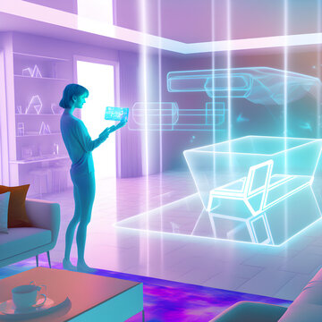 augmented reality, furniture, mixed reality, room, chair, table, architecture, 