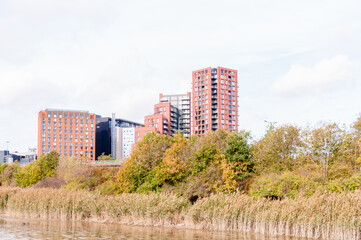 london, united kingdom, october 22, 2022: east lndia dock basin apartments
