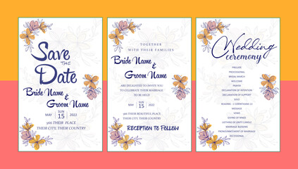 Elegant wedding card invitation template ready to stole your hearts