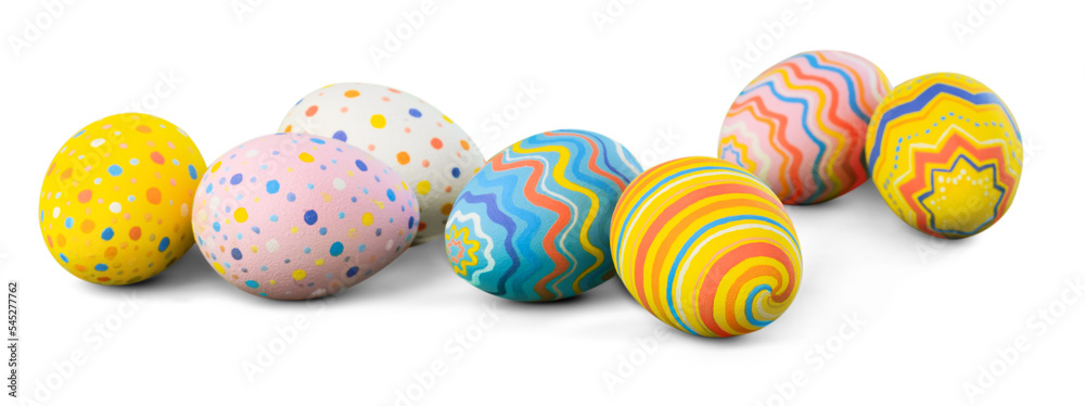 Wall mural easter eggs painted in different colors