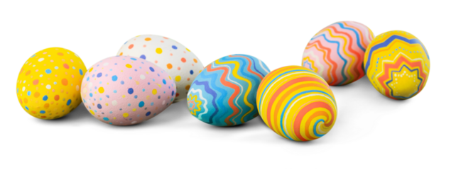 Easter eggs painted in different colors
