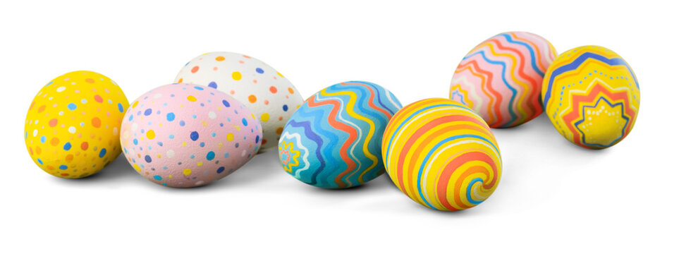 Easter eggs painted in different colors