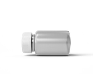 blank Medicine plastic bottle with transparent background. 3D render.