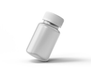 blank Medicine plastic bottle with transparent background. 3D render.