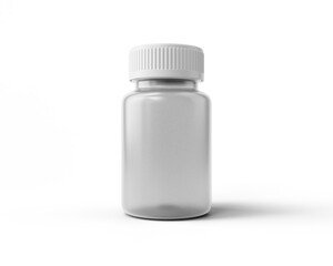 blank Medicine plastic bottle with transparent background. 3D render.