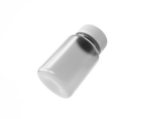 blank Medicine plastic bottle with transparent background. 3D render.