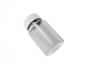 blank Medicine plastic bottle with transparent background. 3D render.