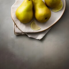 pears on a ceramic plate