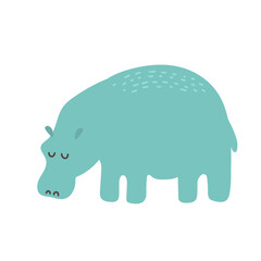 Cute hippopotamus cartoon vector illustration graphic. Isolated on a white background.