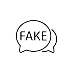 Fake news. Badge with megaphone icon. Flat vector illustration on white background. eps 10