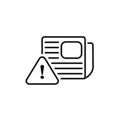 Fake news line icons isolated on white background. Social media propaganda, Newspaper, Conspiracy of truth. Wrong facts, Fake information, False loudspeaker outline icons. eps 10