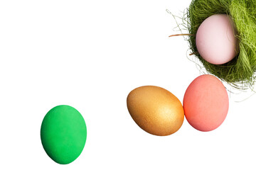 Colored easter eggs and bird's Nest