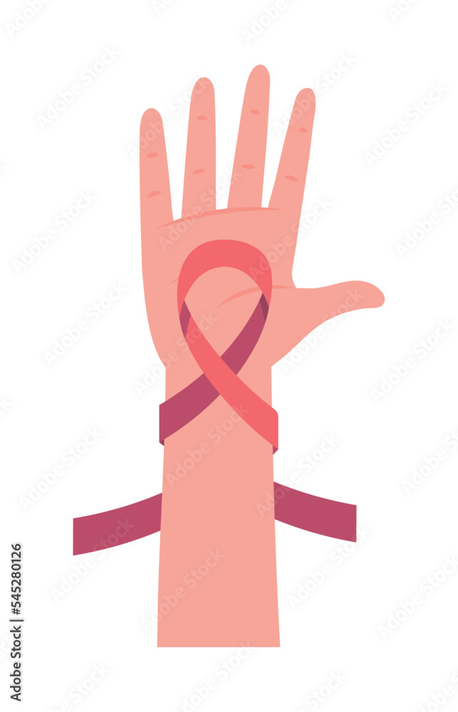 Canvas Prints hand with ribbon aids