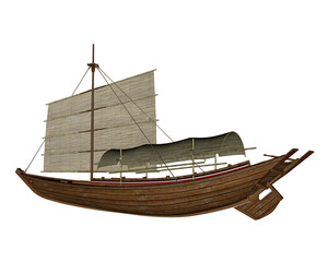 Sampan boat - 3D render