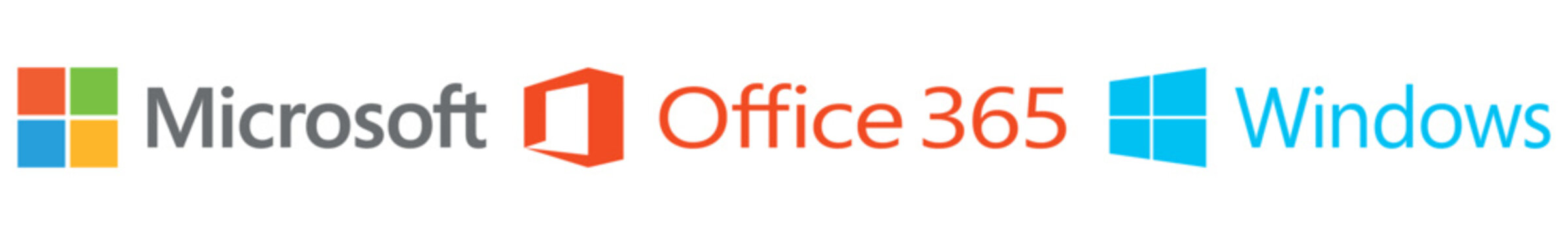 Microsoft, Office 365, Windows buttons logos on transparent background. microsoft icons. PNG image