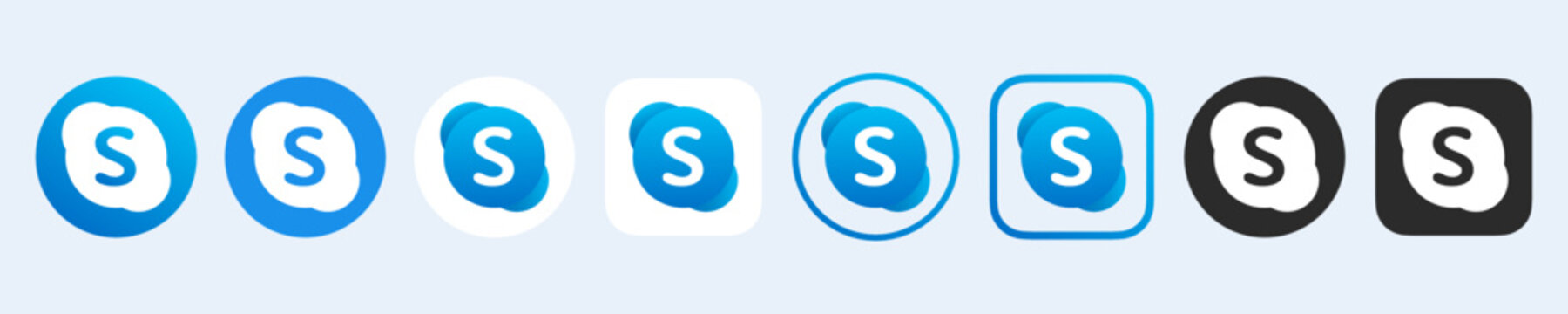 Skype logo interface icon set Skype logotype isolated social media icons