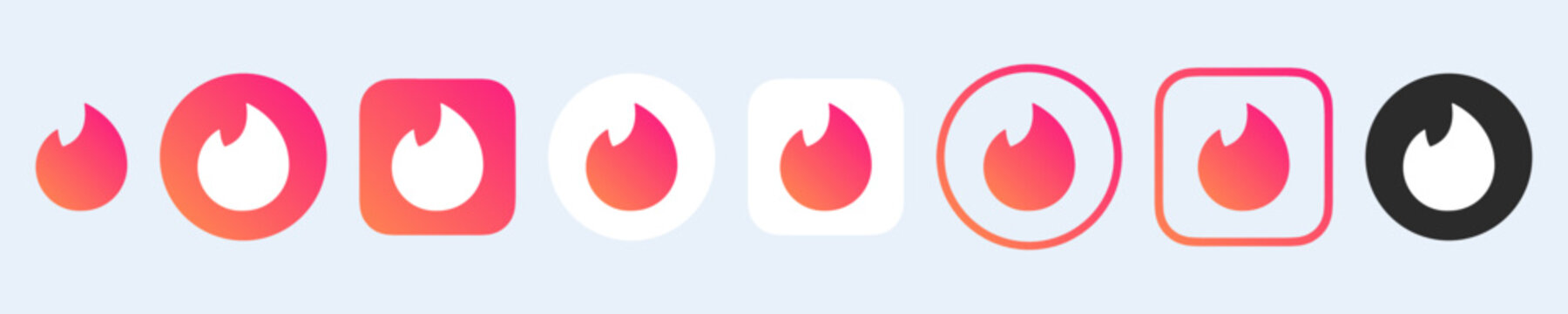 Tinder Logo Interface Icon Set Tinder Logotype Isolated Social Media Icons