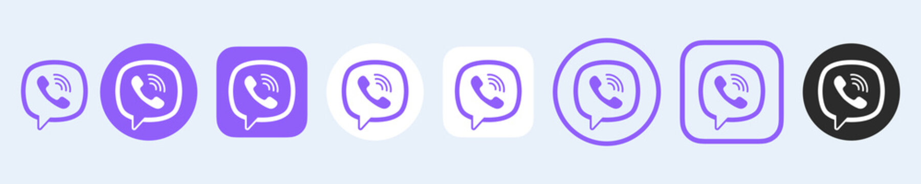 Viber logo interface icon set Viber by Rakuten logotype isolated social media icons