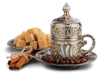 Islam ramadan coffee accessories with sweets