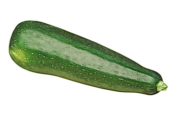 Zucchini vegetable isolated on transparent background.