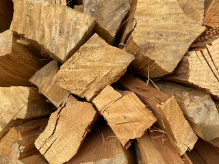 Piles of wooden boards, planking.  Wood timber stack of firewood material