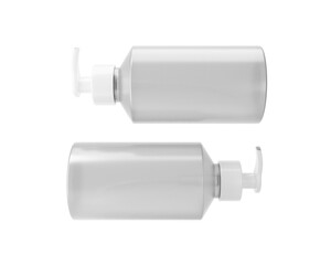 Blank Clear Plastic Soap Dispenser Bottle packaging with transparent background. 3d rendering.